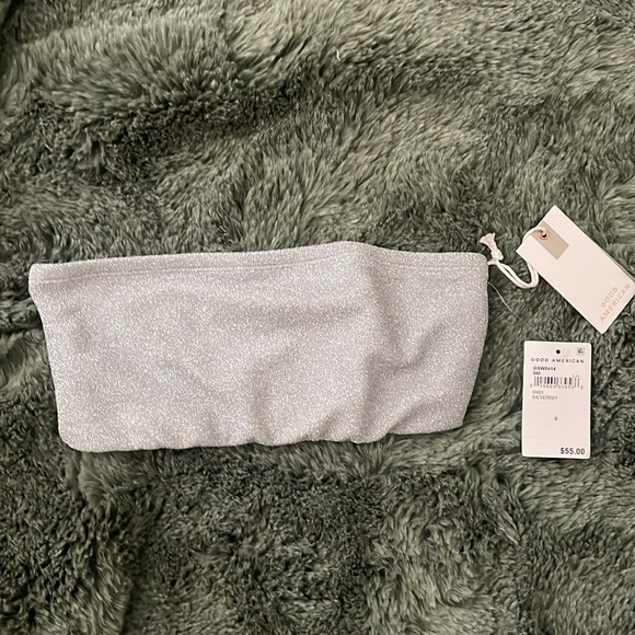 NWT Good American Sparkle Better Band Bathing Suit Swim Top - Picture 7 of 8